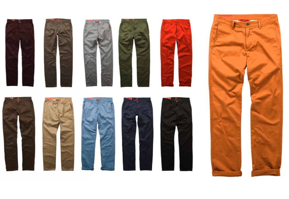 different color khaki pants