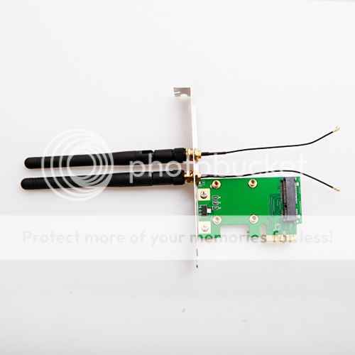   PCI E to PCI E Express x1 Wireless Adapter Slot with 2 Antenna